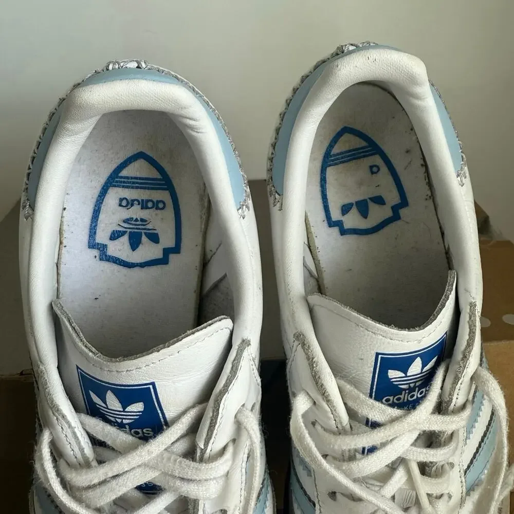 Adidas Originals Samba White/Blue Kids Sneakers - SZ 6.5 Y